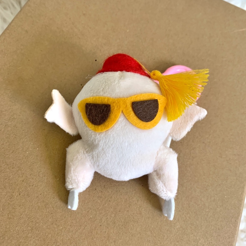 SHEIN x Friends Plush Funny Turkey W/ Glasses Purse Charm & Keychain 4 inches